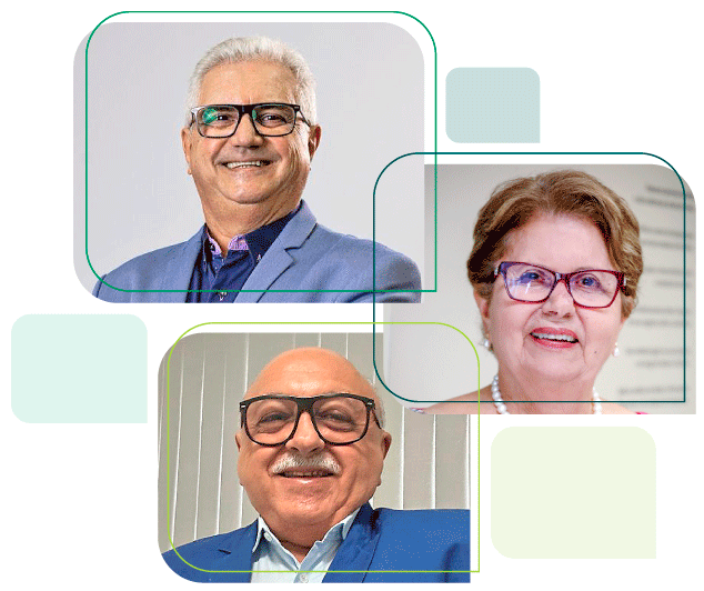 Imagem dos 3 diretores do conselho de administração, mandato de 2020 à 2030.
